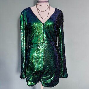 NWT Green Sequin Jumper sz XL